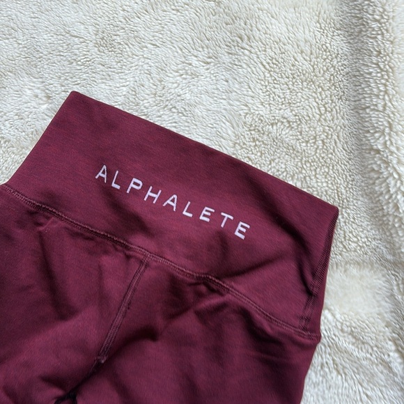 Alphalete High-Waist Leggings – Burgundy XS | Muscle Fit| Sculpting Activewear | - Picture 6 of 6